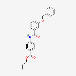 molecular formula C24H23NO4 B4917381 Propyl 4-[(3-phenylmethoxybenzoyl)amino]benzoate 