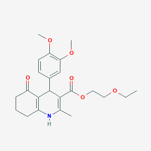 molecular formula C23H29NO6 B4917404 2-Ethoxyethyl 4-(3,4-dimethoxyphenyl)-2-methyl-5-oxo-1,4,5,6,7,8-hexahydroquinoline-3-carboxylate CAS No. 5474-68-0