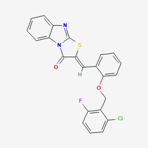 molecular formula C23H14ClFN2O2S B4917405 2-{2-[(2-chloro-6-fluorobenzyl)oxy]benzylidene}[1,3]thiazolo[3,2-a]benzimidazol-3(2H)-one 