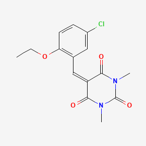 molecular formula C15H15ClN2O4 B4917417 5-(5-chloro-2-ethoxybenzylidene)-1,3-dimethyl-2,4,6(1H,3H,5H)-pyrimidinetrione 