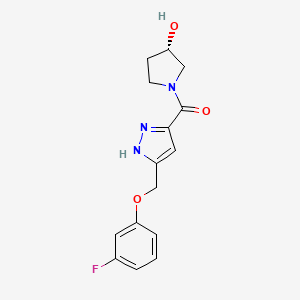 [5-[(3-fluorophenoxy)methyl]-1H-pyrazol-3-yl]-[(3S)-3-hydroxypyrrolidin-1-yl]methanone