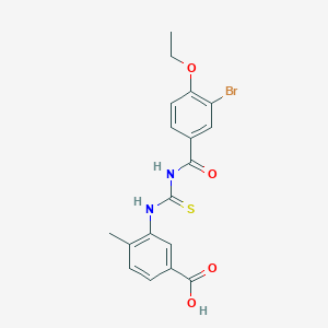 molecular formula C18H17BrN2O4S B4917439 3-({[(3-bromo-4-ethoxyphenyl)carbonyl]carbamothioyl}amino)-4-methylbenzoic acid CAS No. 461411-57-4