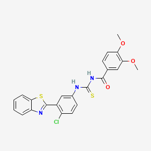 N-({[3-(1,3-benzothiazol-2-yl)-4-chlorophenyl]amino}carbonothioyl)-3,4-dimethoxybenzamide