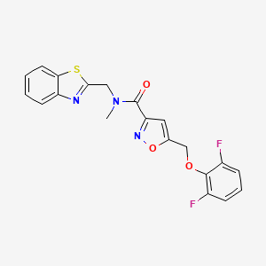 molecular formula C20H15F2N3O3S B4917469 N-(1,3-benzothiazol-2-ylmethyl)-5-[(2,6-difluorophenoxy)methyl]-N-methyl-3-isoxazolecarboxamide 