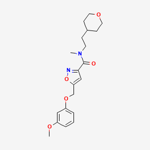 molecular formula C20H26N2O5 B4917474 5-[(3-methoxyphenoxy)methyl]-N-methyl-N-[2-(oxan-4-yl)ethyl]-1,2-oxazole-3-carboxamide 