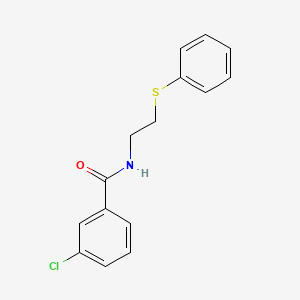 molecular formula C15H14ClNOS B4917537 3-chloro-N-[2-(phenylthio)ethyl]benzamide 