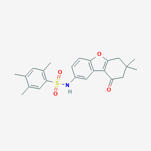 molecular formula C23H25NO4S B491755 N-(7,7-dimethyl-9-oxo-6,8-dihydrodibenzofuran-2-yl)-2,4,5-trimethylbenzenesulfonamide CAS No. 518033-26-6