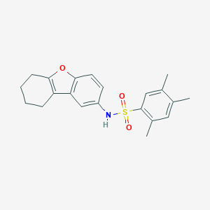 molecular formula C21H23NO3S B491759 2,4,5-trimethyl-N-(6,7,8,9-tetrahydrodibenzofuran-2-yl)benzenesulfonamide CAS No. 518052-48-7
