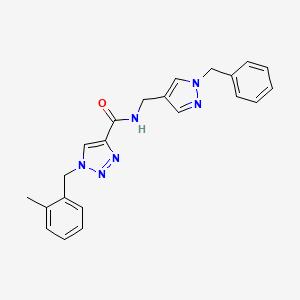 molecular formula C22H22N6O B4917609 N-[(1-benzylpyrazol-4-yl)methyl]-1-[(2-methylphenyl)methyl]triazole-4-carboxamide 