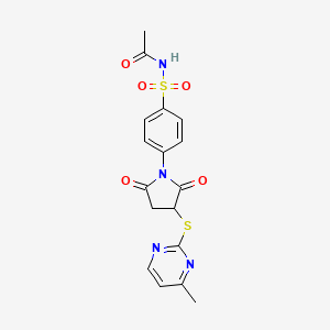 N-(4-{3-[(4-methylpyrimidin-2-yl)sulfanyl]-2,5-dioxopyrrolidin-1-yl}benzenesulfonyl)acetamide