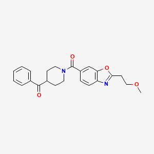 molecular formula C23H24N2O4 B4917623 (1-{[2-(2-methoxyethyl)-1,3-benzoxazol-6-yl]carbonyl}-4-piperidinyl)(phenyl)methanone 