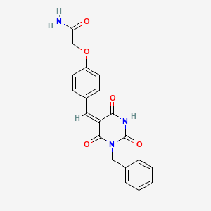 molecular formula C20H17N3O5 B4917624 2-{4-[(1-benzyl-2,4,6-trioxotetrahydro-5(2H)-pyrimidinylidene)methyl]phenoxy}acetamide 