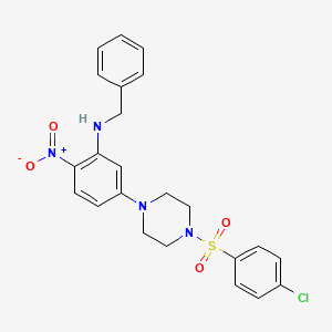 N-BENZYL-5-[4-(4-CHLOROBENZENESULFONYL)PIPERAZIN-1-YL]-2-NITROANILINE