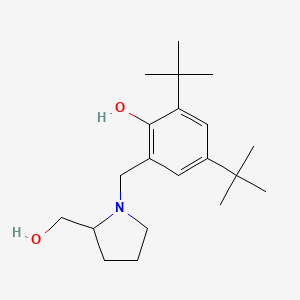 molecular formula C20H33NO2 B4917652 2,4-Ditert-butyl-6-[[2-(hydroxymethyl)pyrrolidin-1-yl]methyl]phenol 