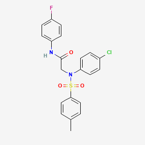 molecular formula C21H18ClFN2O3S B4917660 N~2~-(4-chlorophenyl)-N~1~-(4-fluorophenyl)-N~2~-[(4-methylphenyl)sulfonyl]glycinamide 