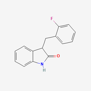 molecular formula C15H12FNO B4917670 3-[(2-Fluorophenyl)methyl]-2,3-dihydro-1H-indol-2-one 