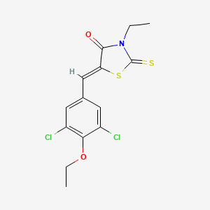 molecular formula C14H13Cl2NO2S2 B4917676 5-(3,5-dichloro-4-ethoxybenzylidene)-3-ethyl-2-thioxo-1,3-thiazolidin-4-one 