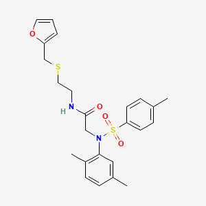 molecular formula C24H28N2O4S2 B4917764 N~2~-(2,5-dimethylphenyl)-N~1~-{2-[(2-furylmethyl)thio]ethyl}-N~2~-[(4-methylphenyl)sulfonyl]glycinamide 