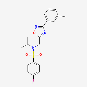 molecular formula C19H20FN3O3S B4917774 4-FLUORO-N-{[3-(3-METHYLPHENYL)-1,2,4-OXADIAZOL-5-YL]METHYL}-N-(PROPAN-2-YL)BENZENE-1-SULFONAMIDE 