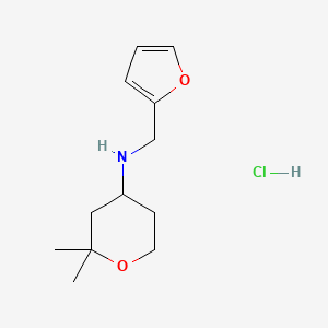 molecular formula C12H20ClNO2 B4917778 (2,2-Dimethyl-tetrahydro-pyran-4-YL)-furan-2-ylmethyl-amine hydrochloride 