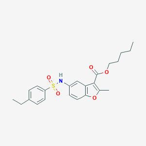molecular formula C23H27NO5S B491778 Pentyl 5-{[(4-ethylphenyl)sulfonyl]amino}-2-methyl-1-benzofuran-3-carboxylate CAS No. 477487-70-0
