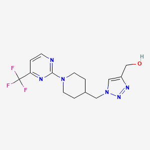 molecular formula C14H17F3N6O B4917787 [1-({1-[4-(trifluoromethyl)-2-pyrimidinyl]-4-piperidinyl}methyl)-1H-1,2,3-triazol-4-yl]methanol 