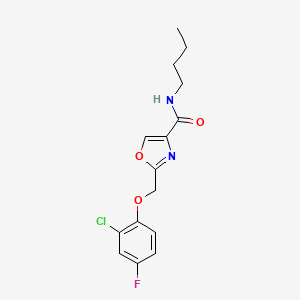 molecular formula C15H16ClFN2O3 B4917805 N-butyl-2-[(2-chloro-4-fluorophenoxy)methyl]-1,3-oxazole-4-carboxamide 