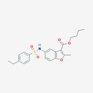 molecular formula C22H25NO5S B491781 Butyl 5-{[(4-ethylphenyl)sulfonyl]amino}-2-methyl-1-benzofuran-3-carboxylate CAS No. 477487-60-8