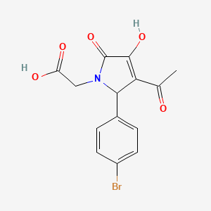 molecular formula C14H12BrNO5 B4917815 [3-acetyl-2-(4-bromophenyl)-4-hydroxy-5-oxo-2,5-dihydro-1H-pyrrol-1-yl]acetic acid 