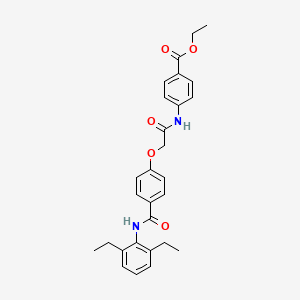 molecular formula C28H30N2O5 B4917826 ethyl 4-{[(4-{[(2,6-diethylphenyl)amino]carbonyl}phenoxy)acetyl]amino}benzoate 