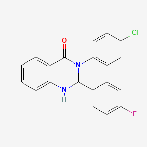 molecular formula C20H14ClFN2O B4917841 3-(4-chlorophenyl)-2-(4-fluorophenyl)-2,3-dihydro-4(1H)-quinazolinone 