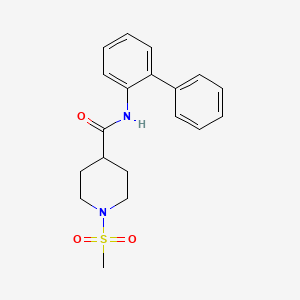 molecular formula C19H22N2O3S B4917850 N-{[1,1'-biphenyl]-2-yl}-1-methanesulfonylpiperidine-4-carboxamide 