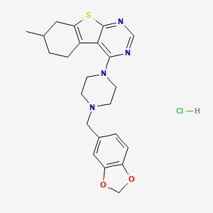 4-[4-(1,3-benzodioxol-5-ylmethyl)-1-piperazinyl]-7-methyl-5,6,7,8-tetrahydro[1]benzothieno[2,3-d]pyrimidine hydrochloride