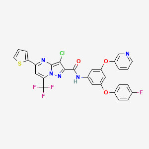 molecular formula C29H16ClF4N5O3S B4917869 3-chloro-N-[3-(4-fluorophenoxy)-5-pyridin-3-yloxyphenyl]-5-thiophen-2-yl-7-(trifluoromethyl)pyrazolo[1,5-a]pyrimidine-2-carboxamide 