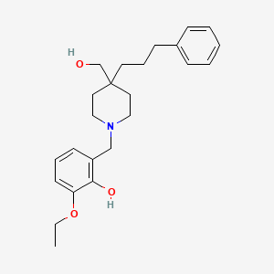 molecular formula C24H33NO3 B4917877 2-ethoxy-6-{[4-(hydroxymethyl)-4-(3-phenylpropyl)-1-piperidinyl]methyl}phenol 