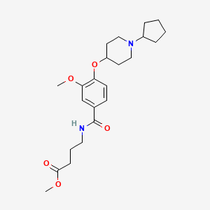 molecular formula C23H34N2O5 B4917899 methyl 4-({4-[(1-cyclopentyl-4-piperidinyl)oxy]-3-methoxybenzoyl}amino)butanoate 