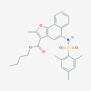 molecular formula C27H29NO5S B491793 Butyl 5-[(mesitylsulfonyl)amino]-2-methylnaphtho[1,2-b]furan-3-carboxylate CAS No. 477487-96-0