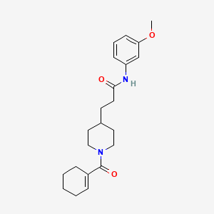 molecular formula C22H30N2O3 B4917932 3-[1-(1-cyclohexen-1-ylcarbonyl)-4-piperidinyl]-N-(3-methoxyphenyl)propanamide 