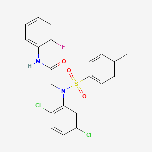 molecular formula C21H17Cl2FN2O3S B4917951 N~2~-(2,5-dichlorophenyl)-N~1~-(2-fluorophenyl)-N~2~-[(4-methylphenyl)sulfonyl]glycinamide 