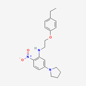 molecular formula C20H25N3O3 B4917978 N-[2-(4-ethylphenoxy)ethyl]-2-nitro-5-(pyrrolidin-1-yl)aniline 