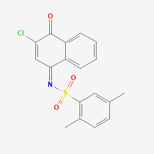 molecular formula C18H14ClNO3S B491800 (NZ)-N-(3-chloro-4-oxonaphthalen-1-ylidene)-2,5-dimethylbenzenesulfonamide CAS No. 518332-66-6
