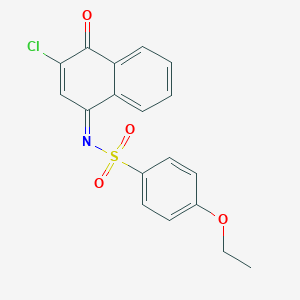 molecular formula C18H14ClNO4S B491801 (NZ)-N-(3-chloro-4-oxonaphthalen-1-ylidene)-4-ethoxybenzenesulfonamide CAS No. 518332-71-3