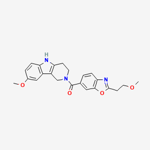 [2-(2-Methoxyethyl)-1,3-benzoxazol-6-yl]-(8-methoxy-1,3,4,5-tetrahydropyrido[4,3-b]indol-2-yl)methanone