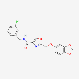 molecular formula C19H15ClN2O5 B4918050 2-[(1,3-benzodioxol-5-yloxy)methyl]-N-(3-chlorobenzyl)-1,3-oxazole-4-carboxamide 