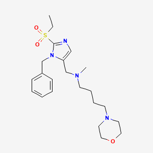 molecular formula C22H34N4O3S B4918052 N-{[1-benzyl-2-(ethylsulfonyl)-1H-imidazol-5-yl]methyl}-N-methyl-4-(4-morpholinyl)-1-butanamine 