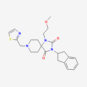 3-(2,3-dihydro-1H-inden-2-yl)-1-(2-methoxyethyl)-8-(1,3-thiazol-2-ylmethyl)-1,3,8-triazaspiro[4.5]decane-2,4-dione