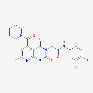 N-(3-CHLORO-4-FLUOROPHENYL)-2-[1,7-DIMETHYL-2,4-DIOXO-5-(PIPERIDINE-1-CARBONYL)-1H,2H,3H,4H-PYRIDO[2,3-D]PYRIMIDIN-3-YL]ACETAMIDE