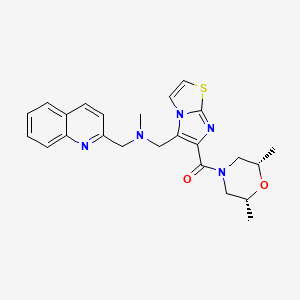 molecular formula C24H27N5O2S B4918102 1-(6-{[(2R*,6S*)-2,6-dimethyl-4-morpholinyl]carbonyl}imidazo[2,1-b][1,3]thiazol-5-yl)-N-methyl-N-(2-quinolinylmethyl)methanamine 