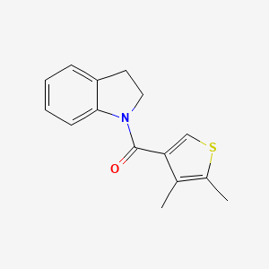 molecular formula C15H15NOS B4918108 2,3-DIHYDRO-1H-INDOL-1-YL(4,5-DIMETHYL-3-THIENYL)METHANONE 