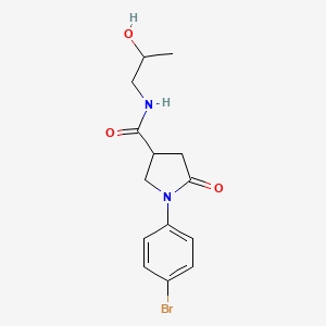 1-(4-bromophenyl)-N-(2-hydroxypropyl)-5-oxopyrrolidine-3-carboxamide